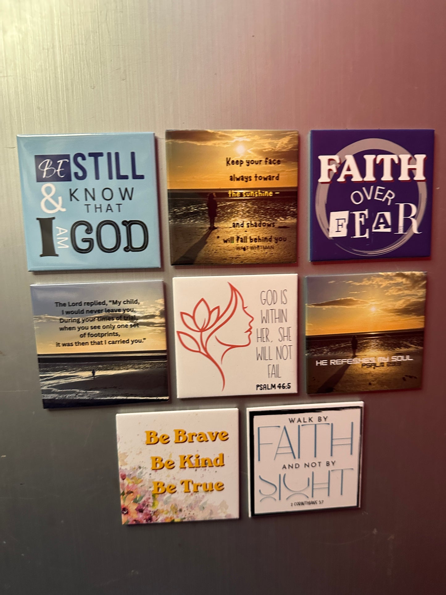 Bible Verse Magnets | Christian Fridge Magnet Set | Scripture Gift | Baptism Confirmation Gift | Faith Encouragement | Church Gift UK