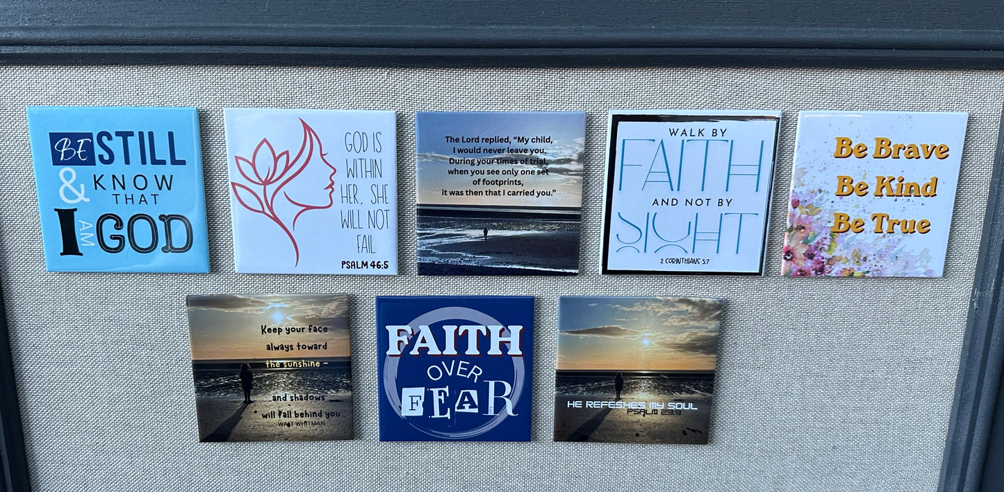 Bible Verse Magnets | Christian Fridge Magnet Set | Scripture Gift | Baptism Confirmation Gift | Faith Encouragement | Church Gift UK