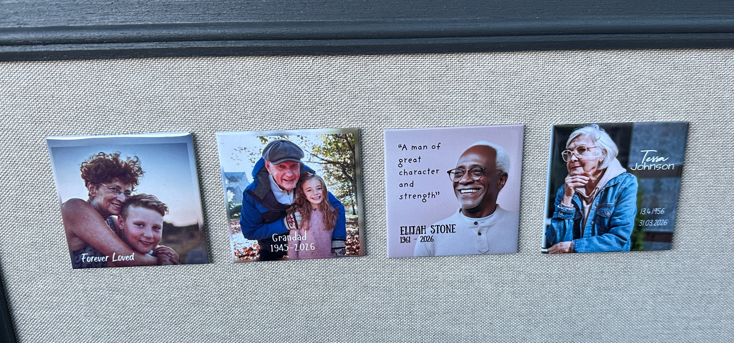 Memorial Photo Magnet | In Loving Memory Keepsake | Remembrance Gift | Loss of Loved One or Pet  | UK made