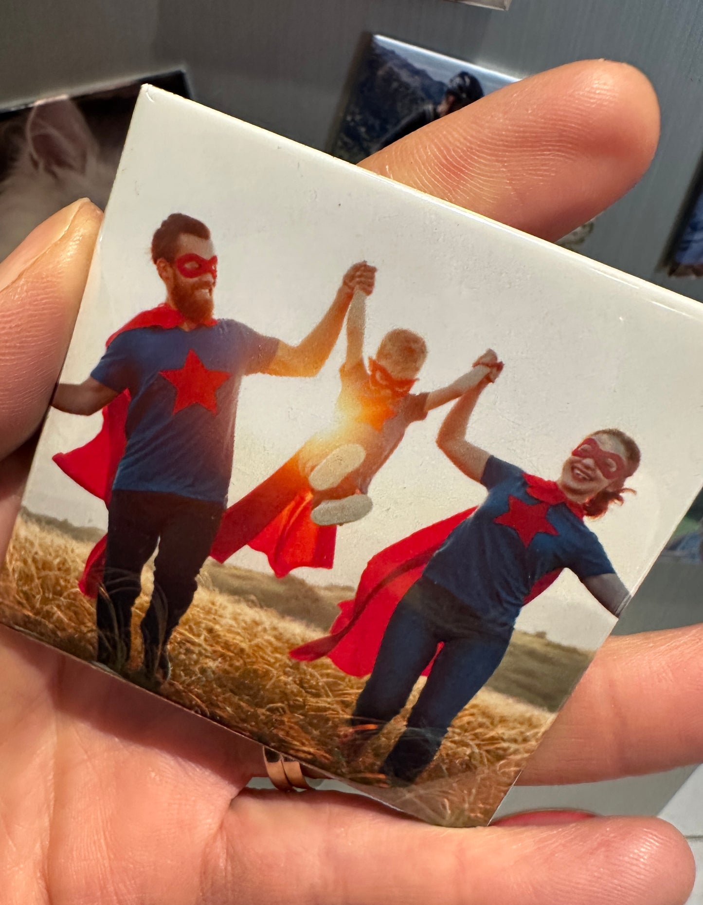 Photo Magnet Set | 6, 9 or 12 Personalised Photo Fridge Magnets | Magnetic Collage Photo Display | UK Made Keepsake