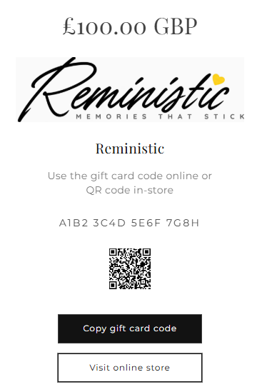 Reministic Gift of Memories Card | The Perfect Personalised Gift for Every Occasion