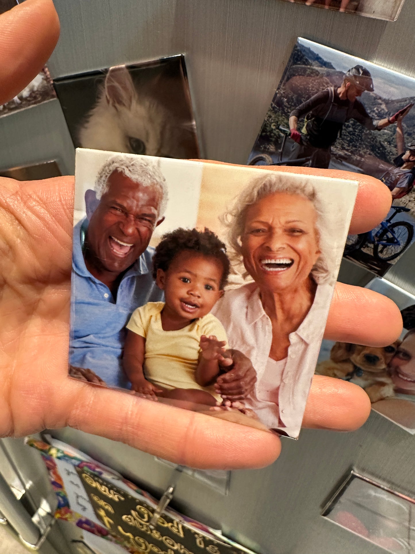 Photo Magnet Set | 6, 9 or 12 Personalised Photo Fridge Magnets | Magnetic Collage Photo Display | UK Made Keepsake